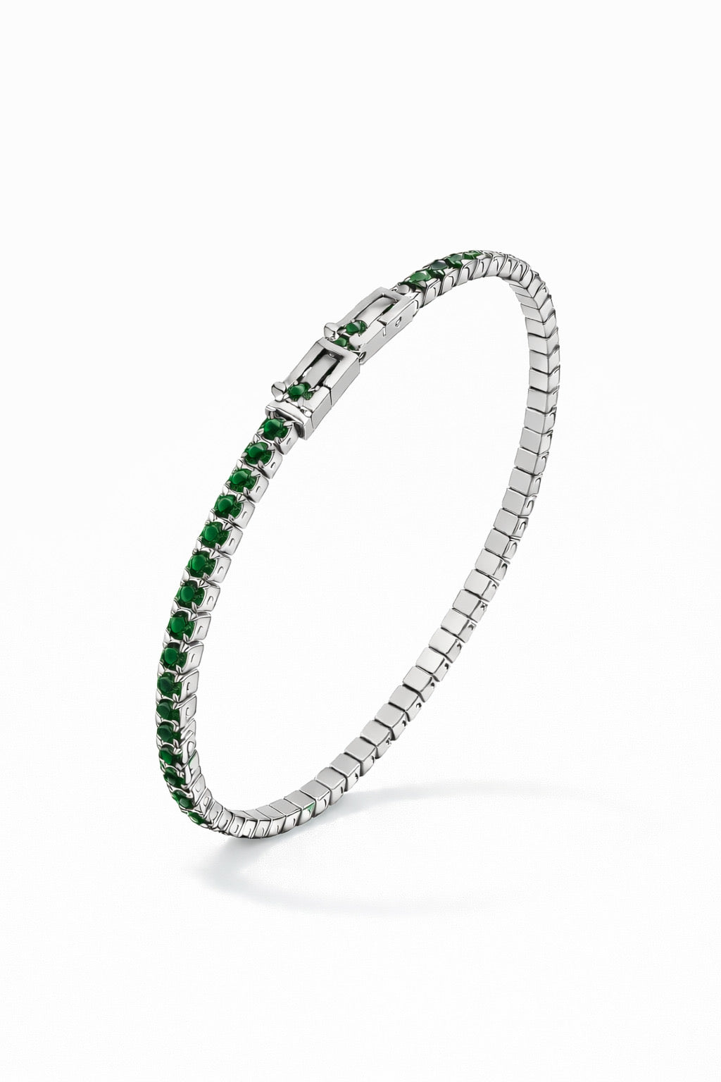 Emerald silver bracciale