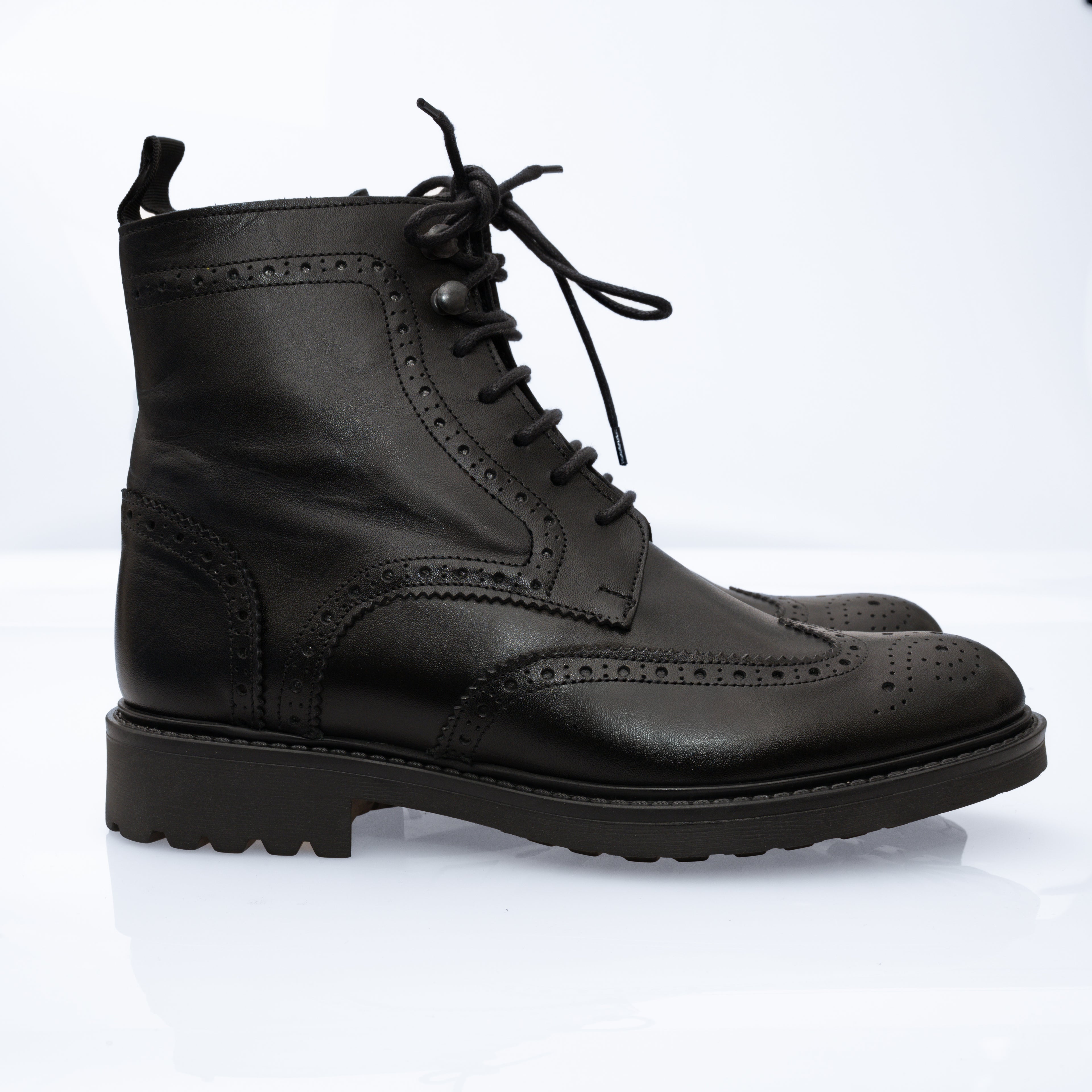Wolf Stivaletto in Pelle con Inserti Decorativi
